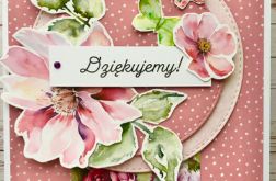 Różowa kartka DZIĘKUJEMY