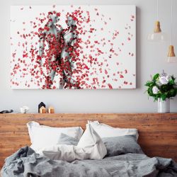 Obraz na płótnie - para miłość płatki róże - 120x80 cm (96701)