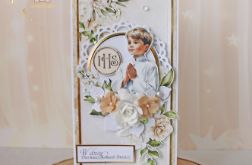 Kartka pamiątka komunijna "BeigeStory"GOTOWA