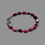 Bransoletka z surowych naturalnych rubinów  - Bransoletka z rubinów , teraherców i tytanu