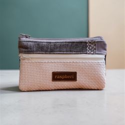 Szaro-czarny portfelik damski