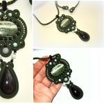 wisior sutasz unikat- opal,szkło wulkaniczne - pendant natural stoness