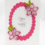 Kartka urodzinowa, quilling, kolor różowy - 