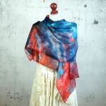 Ręcznie barwiony szal jedwabny /195/ - szalik dla kobiet