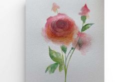 Róże-akwarela formatu 24/18 cm