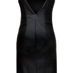 Skórzana sukienka / czarna – GIULIANA - dopasowana sukienka z eco-skóry