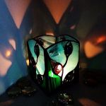 Lampion Kolory Ziemi , Tiffany - efekt podświetlenia lampionu