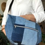 Torebka na ramię, hobobag jeans. - 