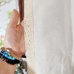 Zasłona lniana BOHO z koronką zasłony na tunel panel SHABBY 150/220cm - 