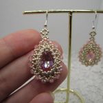 Kolczyki łezki kryształowe Swarovski różowe - 