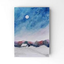 Pejzaż-awarela formatu 24x18 cm 