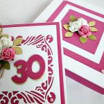 Kartka ROCZNICA ŚLUBU różowo-biała - Kartka na rocznicę ślubu z biało-różowymi kwiatami