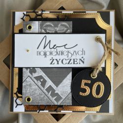 Męska kartka w pudełku! 50-tka lub inny jubileusz!