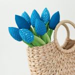 TULIPANY, niebieski bawełniany bukiet - bawełniane, miękkie niebieskie tulipany