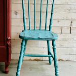 Krzesło turkusowe shabby chic, patyczak – z charakterem - 