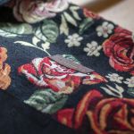 Torba z kominem czarna w kwiaty - 