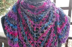 Cieniowana chusta ażurowa, na drutach