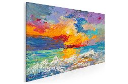 Obraz na płótnie - ABSTRAKCJA MORZE FALE KOLOROWY - 120x80 cm (89101)
