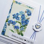 Kartka ślubna wyjątkowa z niezapominajkami  - Kartka na ślub handmade z niezapominajkami