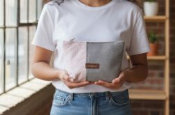 Różowo-szara kosmetyczka MAXI