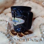 Ręcznie malowane kosmiczne koty kubek 300 ml. - ręcznie malowane