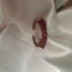Pierścionek"Rubinek" z miedzi z naturalnymi rubinkami - Pierścionek z czystej miedzi