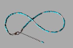 Naszyjnik z autentycznego Turkusu i srebra