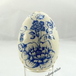 Jajko ażurowe "Niebieskie kwiaty"