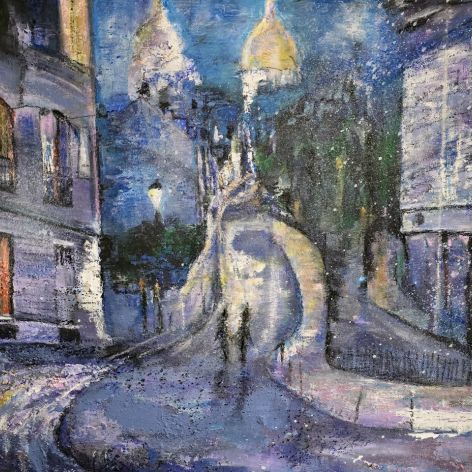 Montmartre, Paryż,  obraz akrylowy na płótnie 50x50x2 