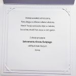 Kartka na Chrzest z szatką handmade niebieska - Personalizowana kartka na Chrzest z gotowymi życzeniami