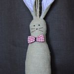 Lniany zając stojąco-wiszący - fiolet - 