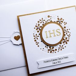 Skromna kartka na Komunię pamiątka z imieniem