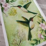 Kolibry wśród kwiatów - obraz strukturalny 3D - obraz 3d