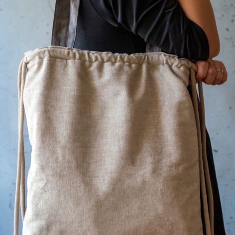 Kremowo-szara torba plecak 2w1