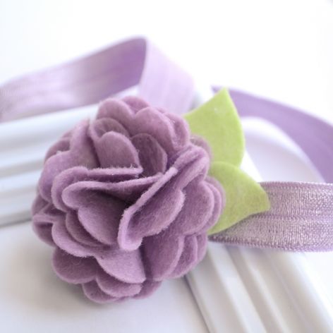FairyBows * opaska * kwiatek 3D * fioletowy
