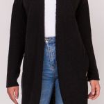 Kardigan frak długi sweter rozpinany czarny - 