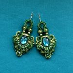 Kolczyki Zielone, Złote - 