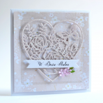 Kartka ŚLUBNA ażurowe serce #1 - serce na ślub