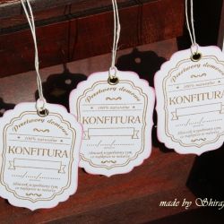 Zwieszki na przetwory truskawkowe- KONFITURA