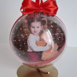 Bombka ze zdjęciem 10cm na stojaku