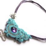 naszyjnik turkusowo fioletowy - 