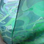 Zielona Wiosenna apaszka  jedwabna malowana - Zielona Wiosenna apaszka jedwabna malowana