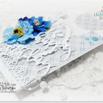 Kartka-folder z życzeniami niebieska - 