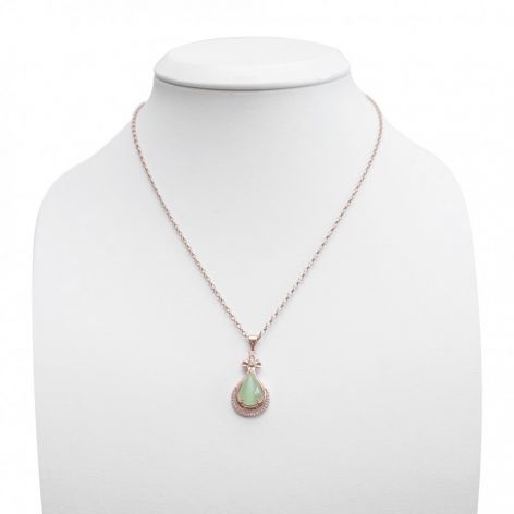 Naszyjnik 'Velvetina' - różowe srebro