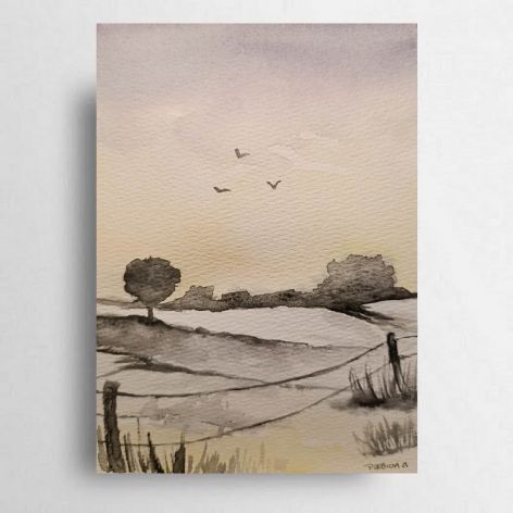 Pejzaż 2-akwarela formatu- A5