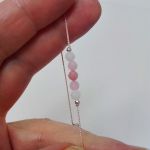 Różowy opal - bransoletka na jedwabnej nitce - bransoletka z różowego opalu