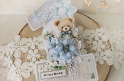 Kartka cyferka na roczek "Baby Blue 1" GOTOWA