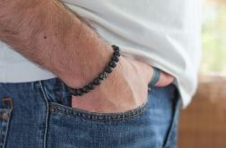 Bransoletka męska lawa hematyt