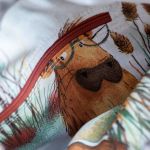 Szara listonoszka z kominem z ciemnego weluru - 