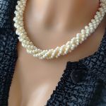 Naszyjnik Perłowy Sznur Koralikowy - 